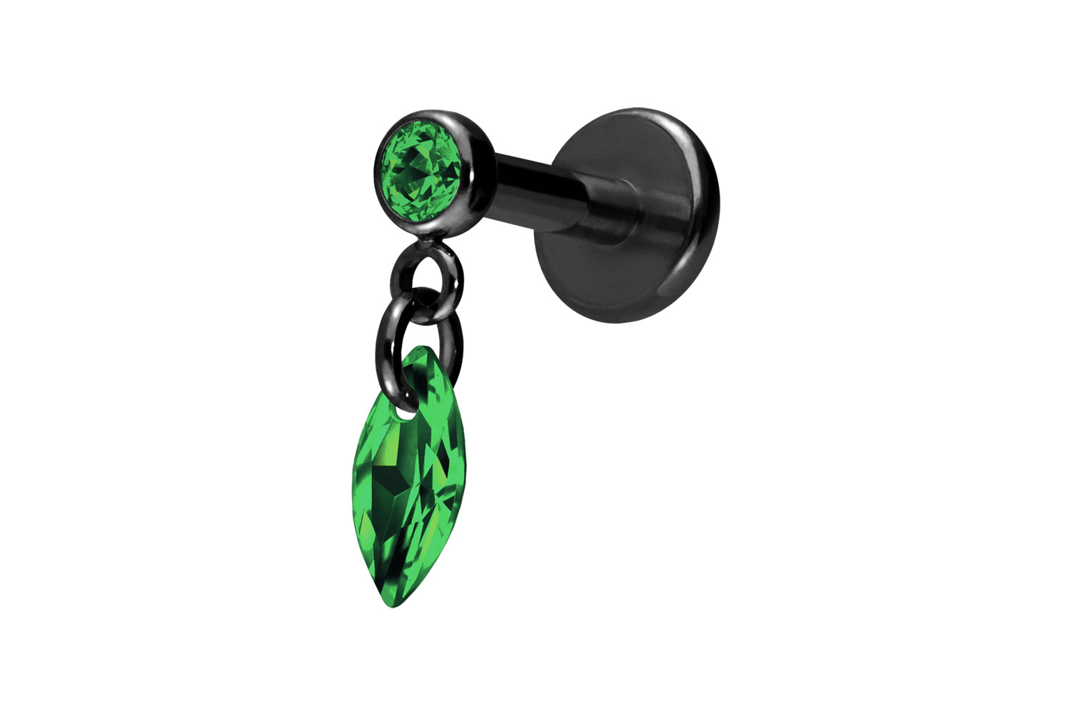 Titan Labret Piercing mit Innengewinde KRISTALLOVAL